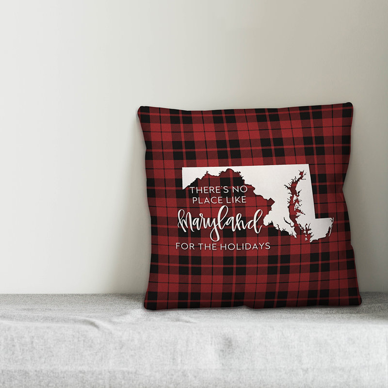  Coussin décoratif Il n'y a pas de place comme chez-soi pour les fêtes, 16 po x 1 po, Maryland