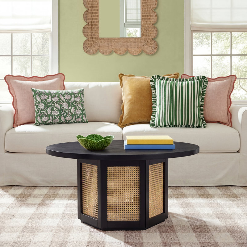 Pacetti Coffee Table, Black Top/Black/Natural Base