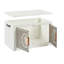  Ensemble de 3 bacs de rangement empilables 50 pintes Organisateur pliable avec portes et couvercle-1670649897