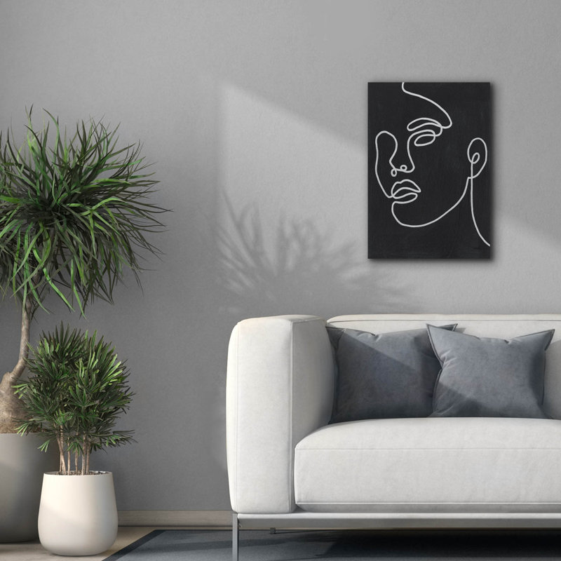 «About Face 2 BW» par Moira Hershey, art mural sur toile, H 26 po x l 18 po x P 0,75 po