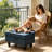 28.5" Wide Denim Blue Faux Leather Storage Ottoman,  Multi-Use Stool for Living Room, Bedroom & Entryway-1418637424