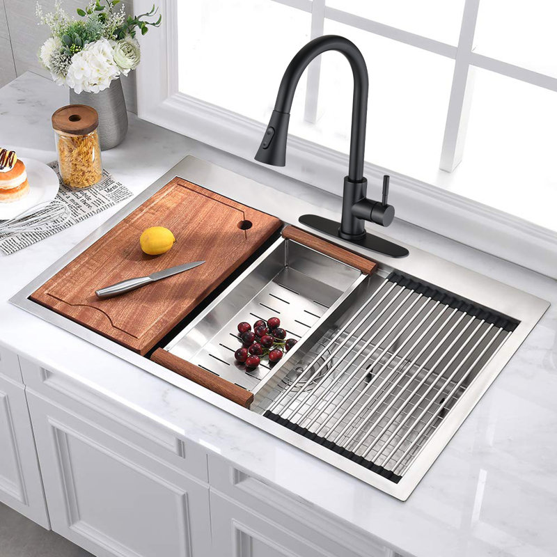 WESTINUS Pull Down Kitchen Faucet, Matte Black