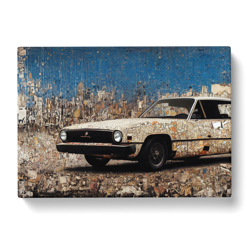 Rusted Car - Wrapped Canvas Print, 35cm H x 50cm W x 3cm D