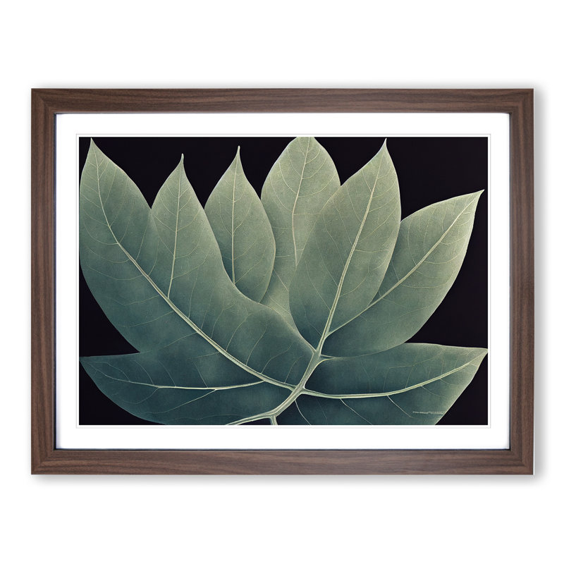 Adventurous Leaf - Single Picture Frame Painting, Walnut Framed, 25cm H x 34cm W x 2cm D