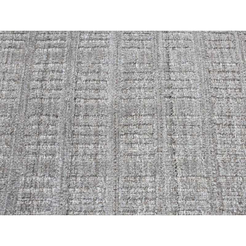 2'x3' Grey 100% Wool Tone on Tone Design Hand Loomed Sample Rug G87825