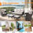 Rattan Wicker Seating Group with Cushions-2107952636