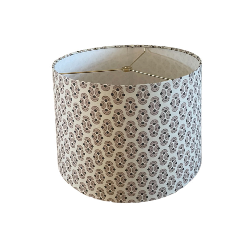Armada Drum Lampshade, Gray;White, 10" H x 12" W x 12" D