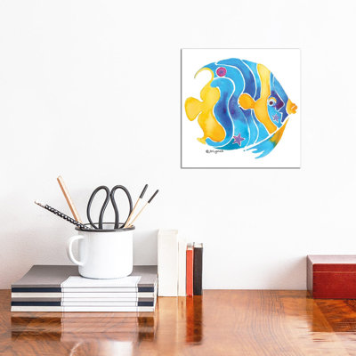 Fish Blue Yellow Angel I 1 Piece Wrapped Canvas Wall Art