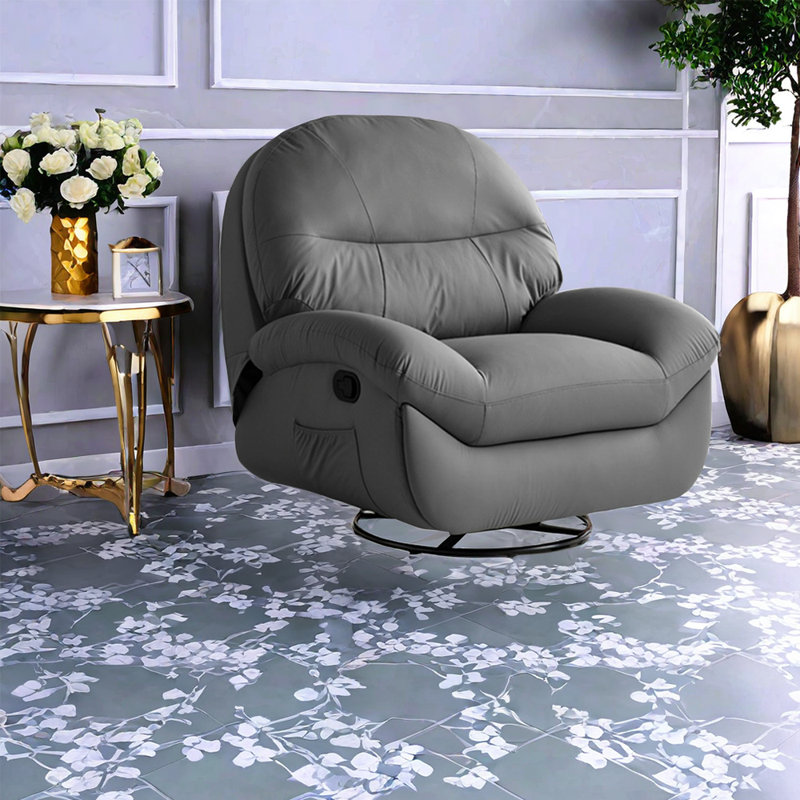 Fauteuil inclinable en similicuir Nahlen, Gris