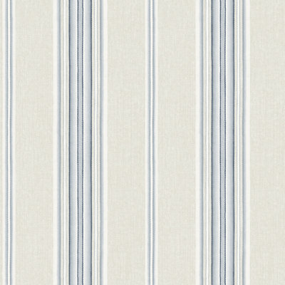 Calvados Blue Linen Stripe Wallpaper