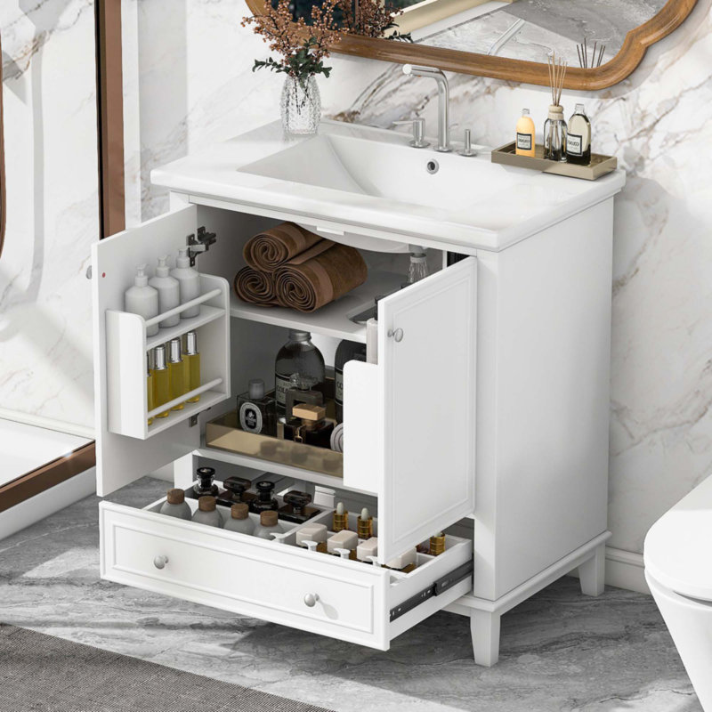 Meuble-lavabo 30 po avec lavabo, Blanc