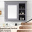 Rangement mural pour salle de bain 30 po x 28 po avec miroir, beaucoup d'espace, charnières, miroir d'armoire gris - 28 po, matériaux, finition, intimité dissimulée-1771573551