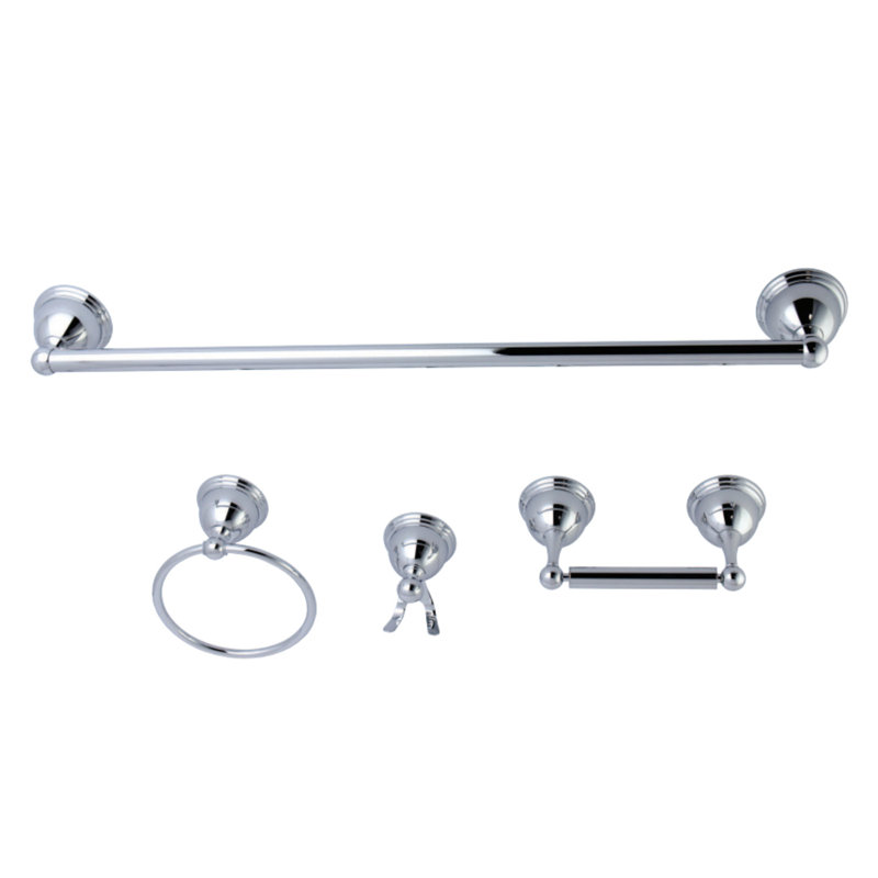 Kingston Brass Restoration 4-Piece Bathroom Hardware Set, Polished Chrome