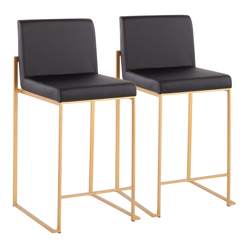 Tabouret de comptoir Fuji Contemporary, 2, Noir, noir, noir, noir, Doré