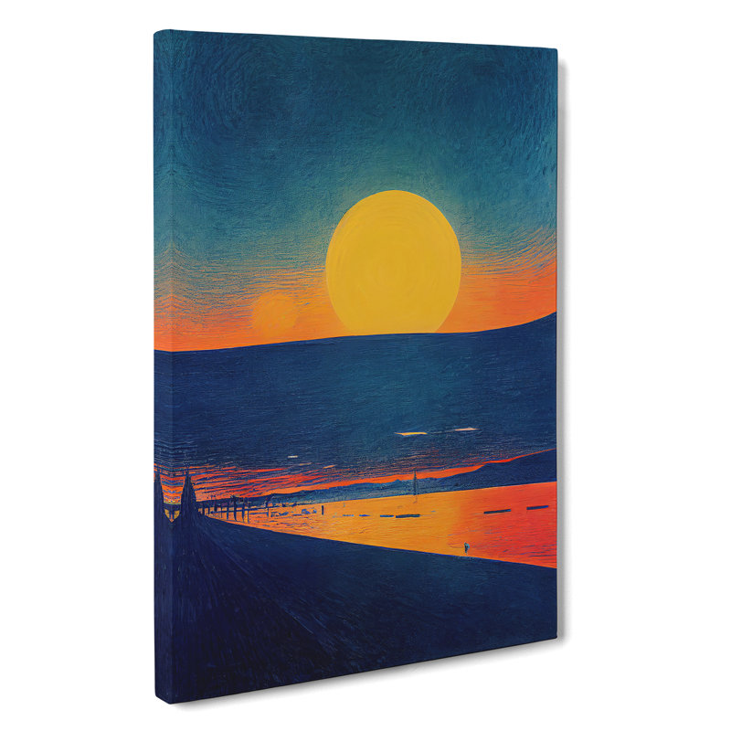Luminous Sunset View - Wrapped Canvas Print, 60cm H x 40cm W x 3cm D