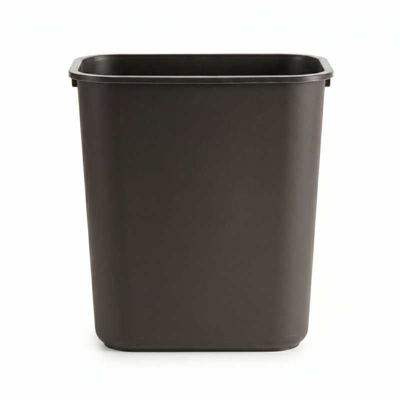 Poubelle rectangulaire en plastique 7 gallons | Ensemble de 10, Brun
