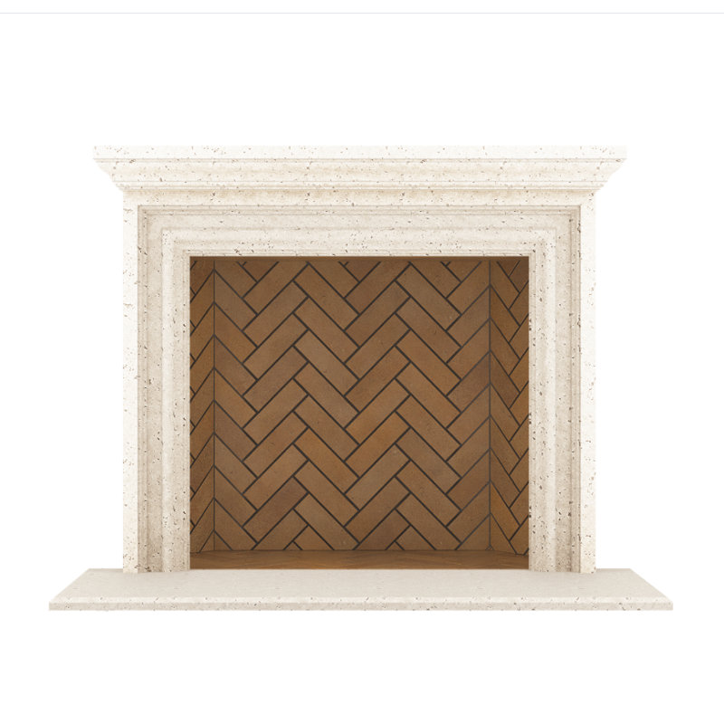 Cadre de cheminée Grand Monterey, Beige Ancien Monde
