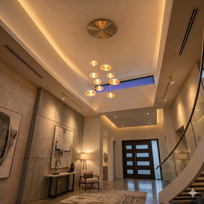 Luminaire suspendu sphère DEL 9 lumières Alvie