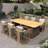 Bramble Acacia 6-Person Patio Dining Set With Cushions