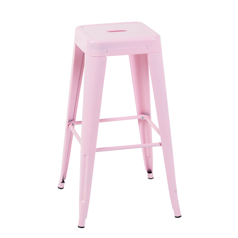 Tabourets de bar en métal de 30 pouces à hauteur de comptoir sans dossier de 4 pour l'îlot de cuisine - métal imperméable, assemblage facile et structure stable