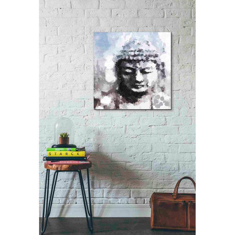 «Peaceful Buddha I» par Linda Woods, art mural sur toile, H 26 po x l 26 po x P 1,25 po