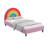 Upholstered Platform Bed with Rainbow Design