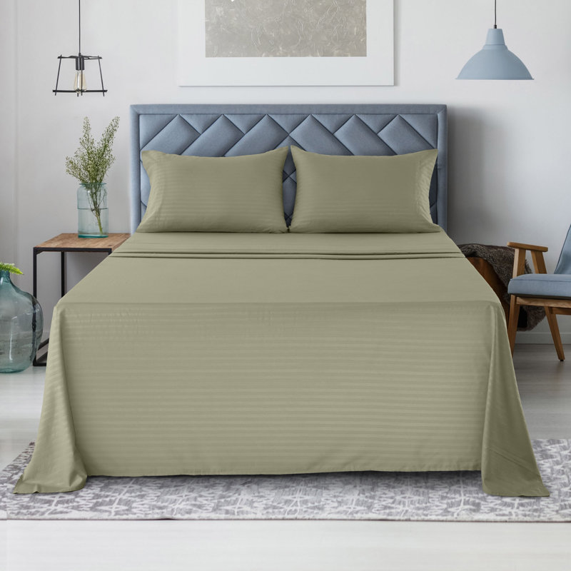 Ensemble de draps en microfibre avec draps-housse et taie d'oreiller Lux Decor Collection, Vert