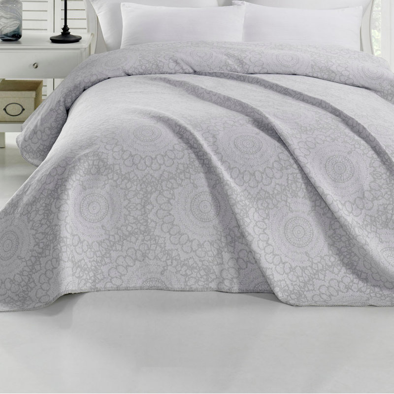 Couvre-lit / couvre-lit 100% coton Gerardo, gris