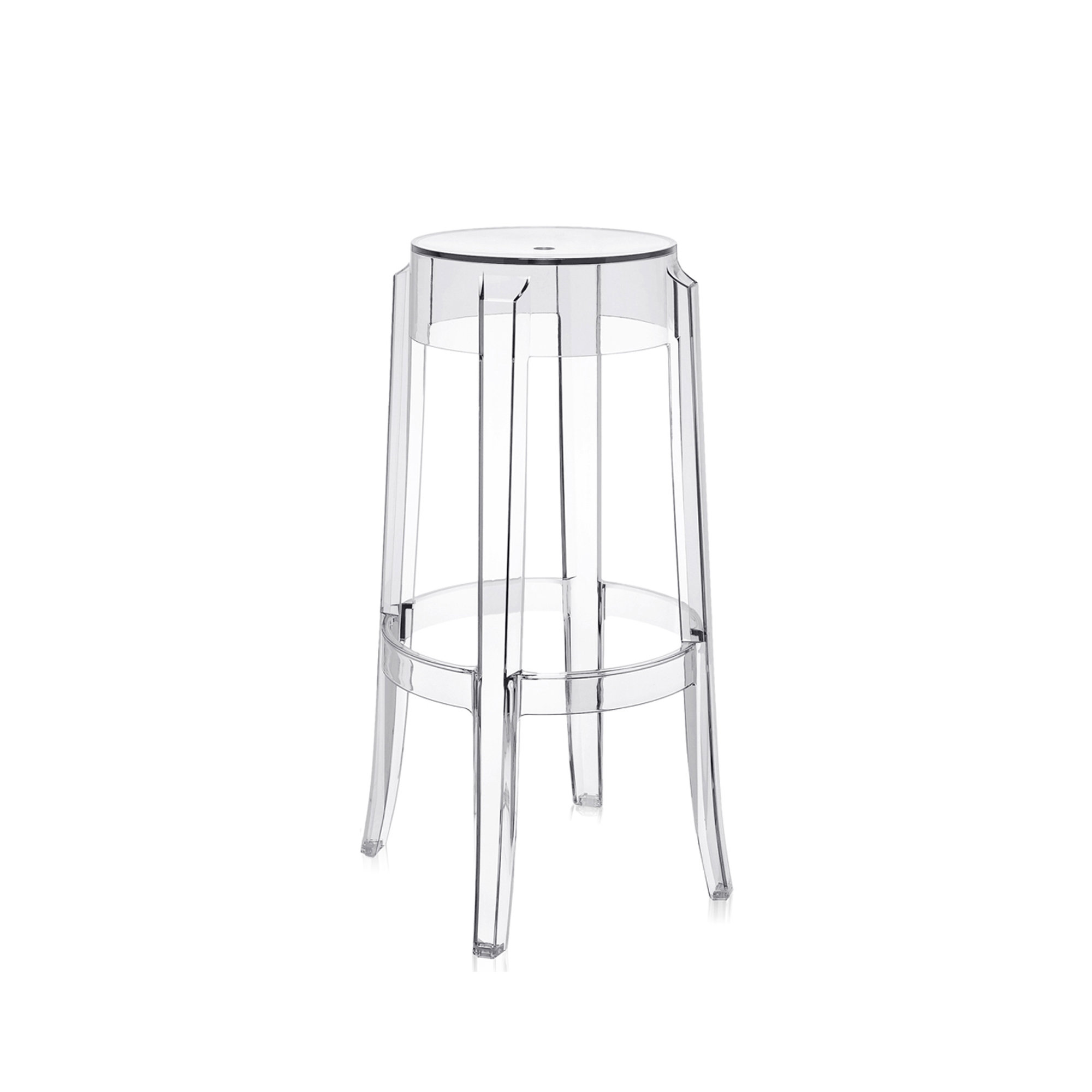 Charles Backless Outdoor Bar Stool, 29.53", Crystal