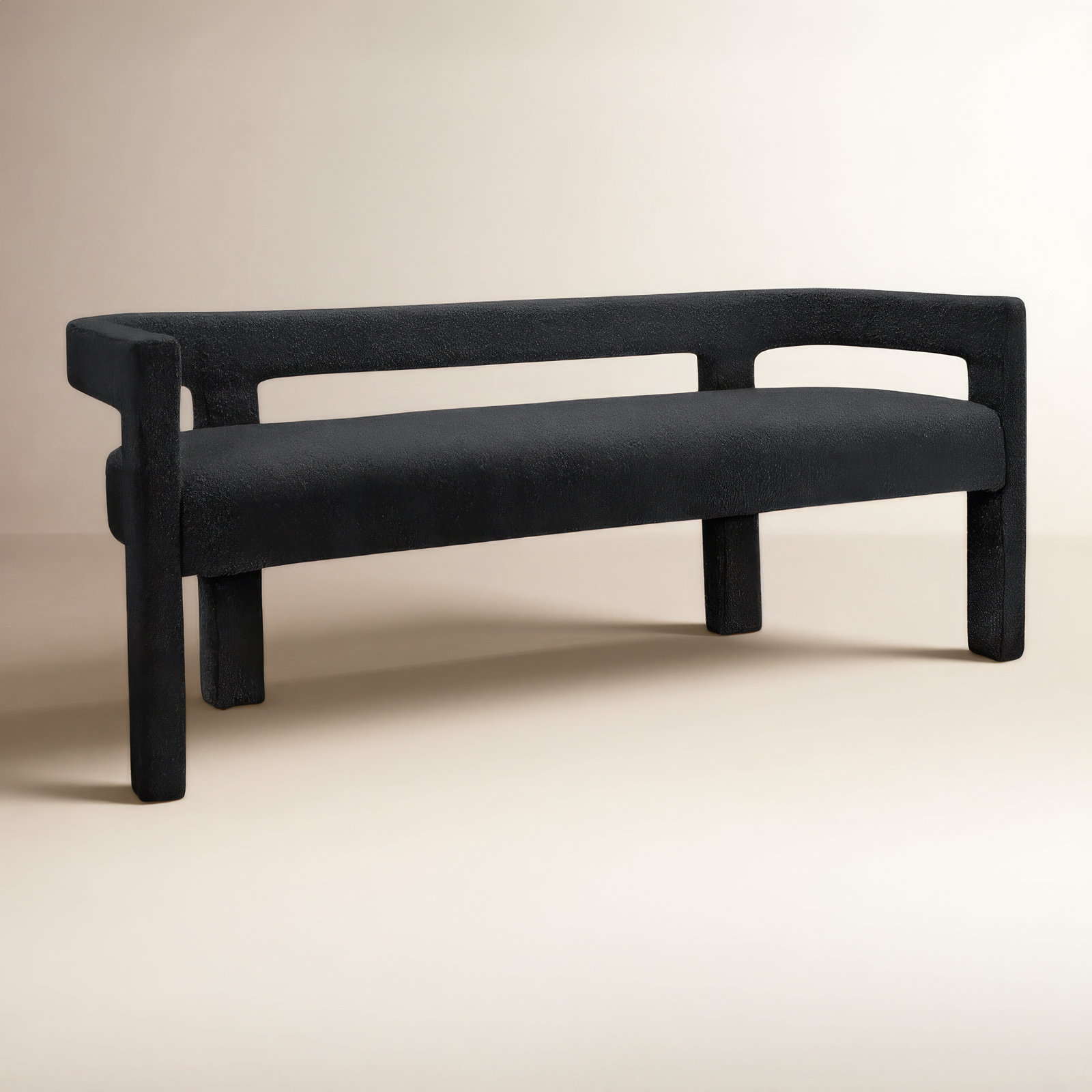 Cedernier 67" Bedroom Bench, Black