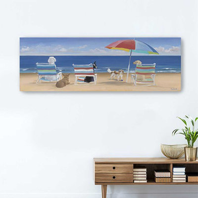 Dogs Perfect Beach Day Canvas Wall Art