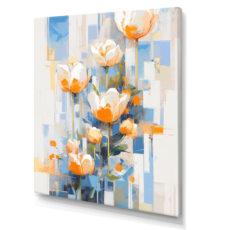 «Blue and Yellow Tulip Strip Expression I», reproduction sur toile, Toile tendue, H 44 po x l 34 po x P 1,5 po