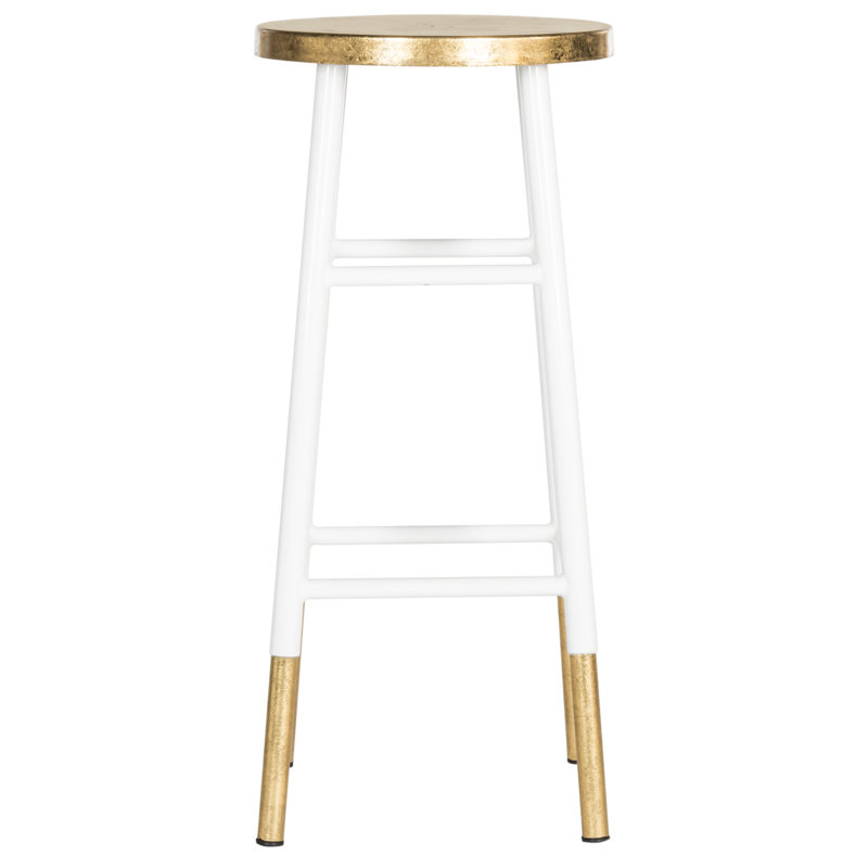 Tabouret de bar et de comptoir Amiaha, Blanc, Tabouret de bar (assise de 30 po de hauteur), Or