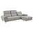 Cesky Gray Yarn Dyed Power Recliner Sectional With USB Charger
