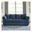 Canapé en microfibre Sensations, bleu marine