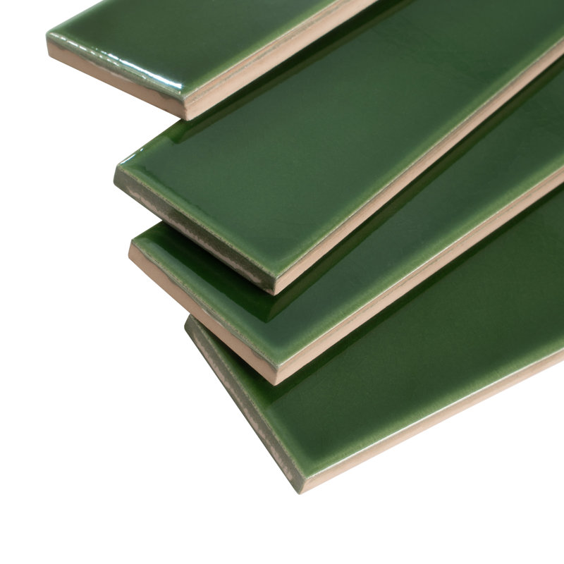 Horizonte 2 X 16 In. Glossy Ceramic Subway Wall Tile (10.76 Sq Ft/Case) - 50 Pack, Forest Green