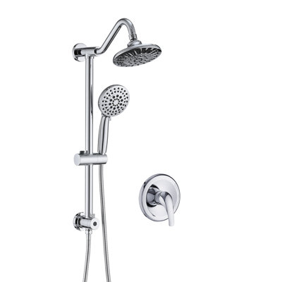 Système de douche à pluie complet complet avec valve brute et barre coulissante