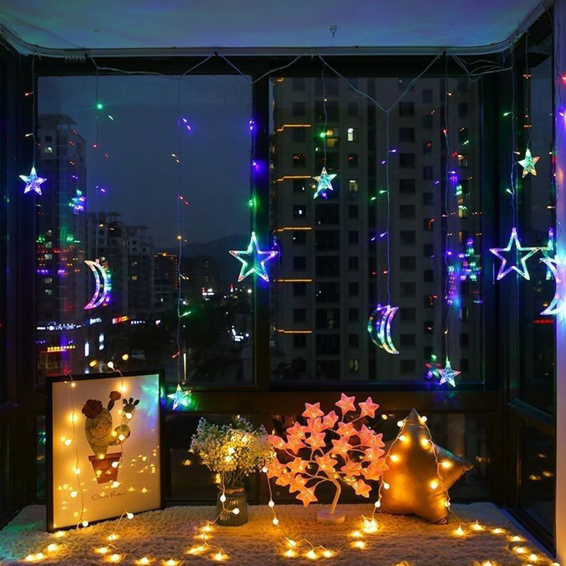 Hannie 2 - Bulb 138'' Plug-in LED Curtain String Light, Colour