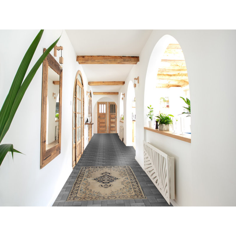Tapis traditionnel rétro médaillon 3 x 5