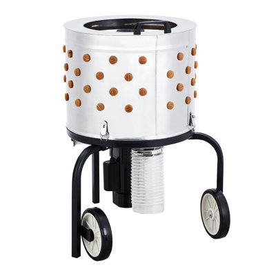 20" Chicken Plucker Machine Stainless Steel Electric Chicken Feather Plucker 500W Poultry Plucker Machine with 106 Soft Fingers Waterproof Motor Transport Wheels for Chicken Duck