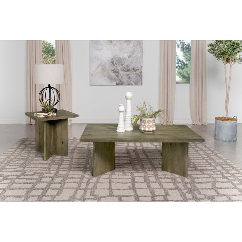 Rectangular Solid Wood Coffee Table, Mango Brown