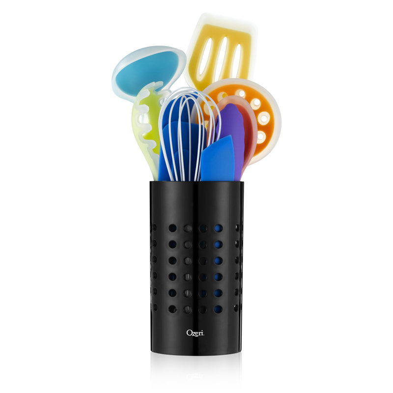 Ozeri 11-Piece Multicolor Silicone Kitchen Utensil Set with Holder