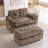 Double Recliner Sofa with USB Charging and Storage Ottoman-1065744521