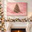 Pink Tree With Shimmering Ornaments Christmas Canvas Wall Art-2057400309