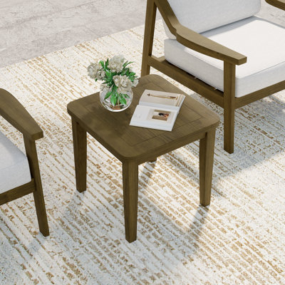Table d'appoint d'extérieur en bois de teck Marlo