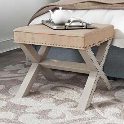 Vernon Cotton Blend Square Ottoman