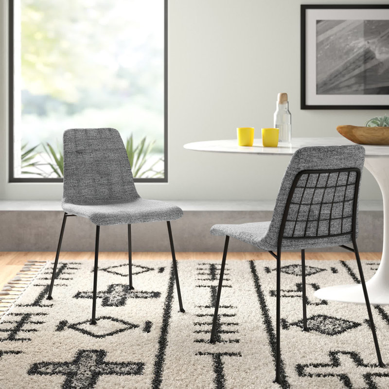 Chaise d’appoint rembourrée Osseo, Gris clair
