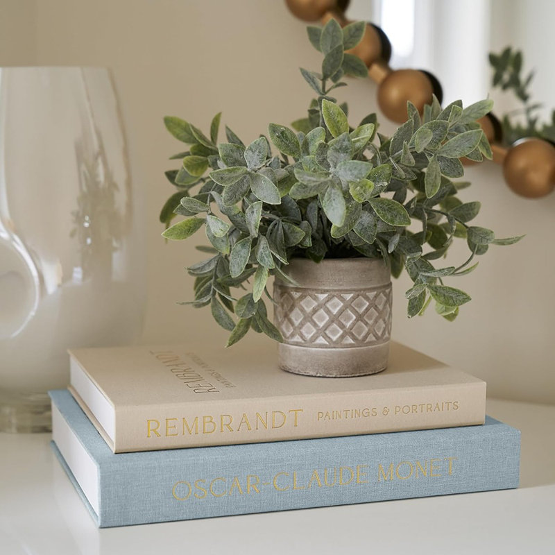 Beautiful Decorative Books - Set Of 2 Linen Boxes Enhance Your Coffee Table, Bookshelf Or Mantle Decor - Stylish Fake/Faux Books For Modern Home Decoration, Photo Storage And As A Keepsake Box