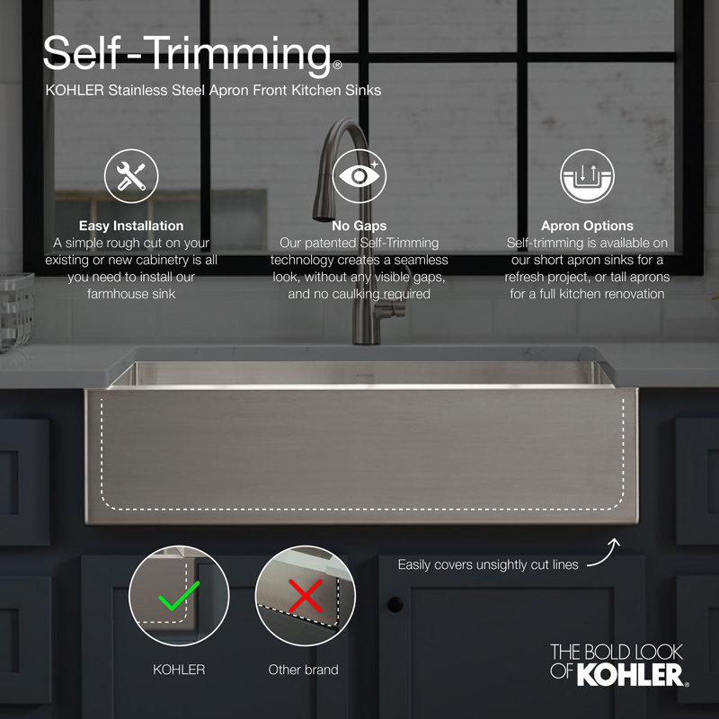 Vault™ 35-3/4" x 24-5/16" x 9-5/16" Top-Mount Single-Bowl Stainless Steel Kitchen Sink, 1 Hole