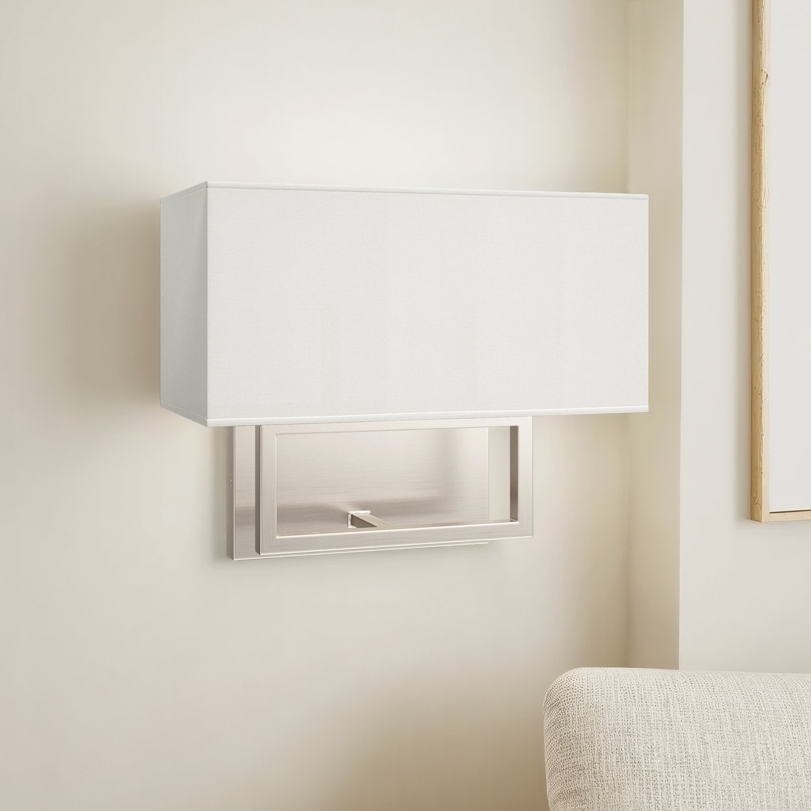 Eli 2-Light Dimmable Armed Sconce, Nickel